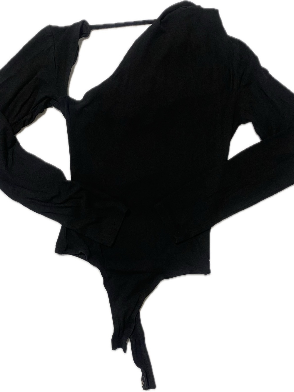 Astr Black Long-Sleeve Cutout Back Bodysuit